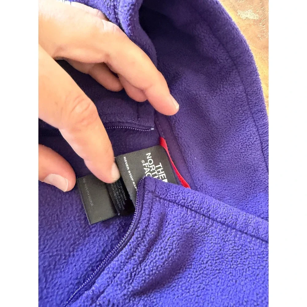 Mens 2XL The North face fleece purple pullover 1/4 zip